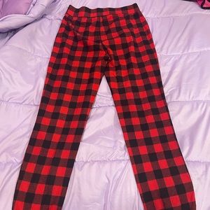 Plaid black and red cute pijama pants